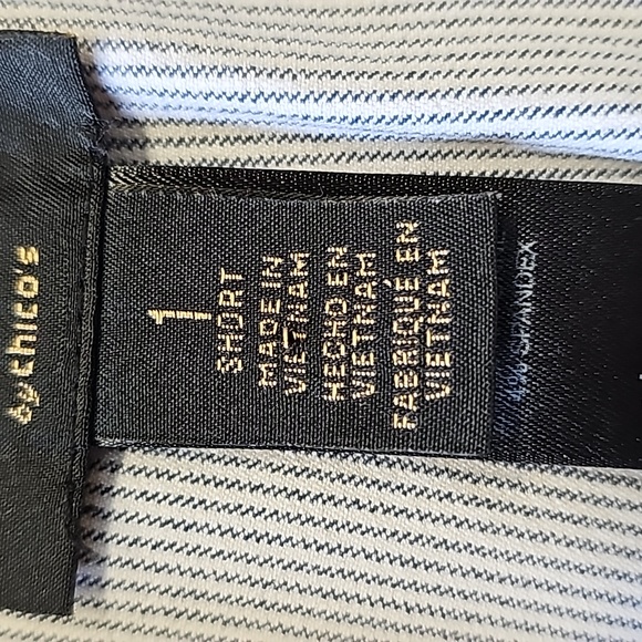 So, Slimming by Chico Bermuda shorts. Size 1. Blue and white Pin striped. - Picture 4 of 7